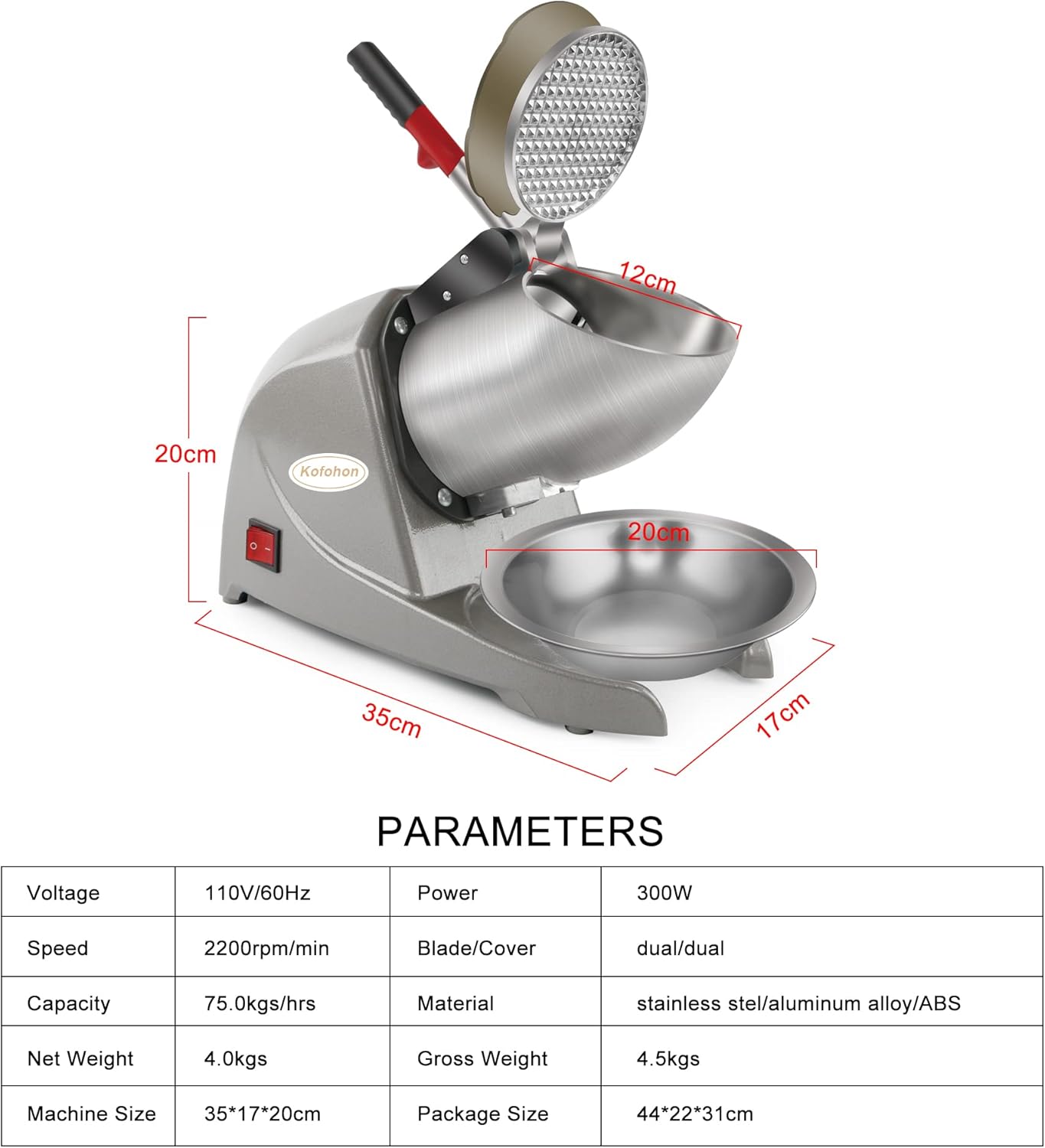 Elektrische Ice Crusher Machine, Small