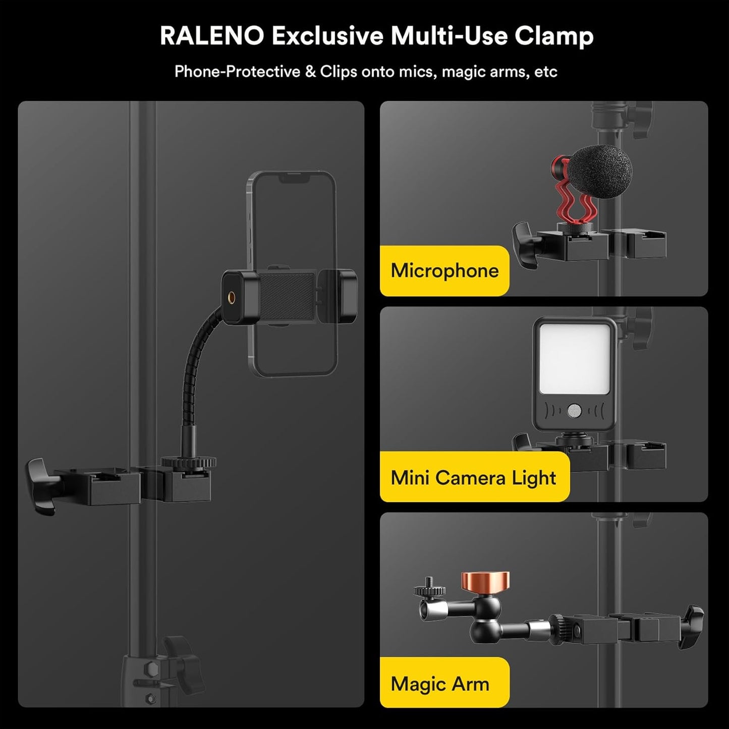 2er LED Videoleuchte-Set mit Stativ und Handyhalterung