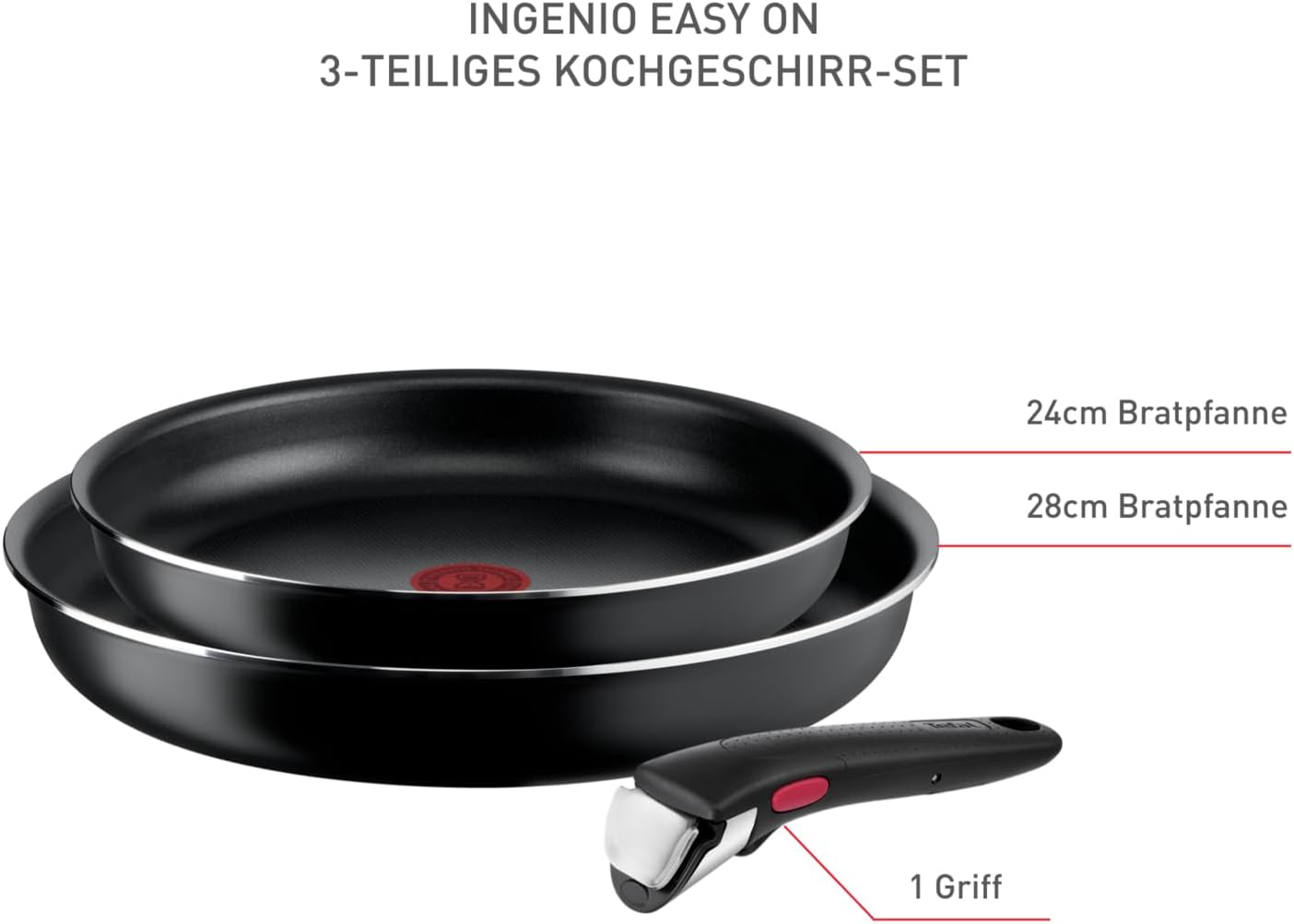 Ingenio Easy On Pfannenset, 3-tlg. Pfannen-Set