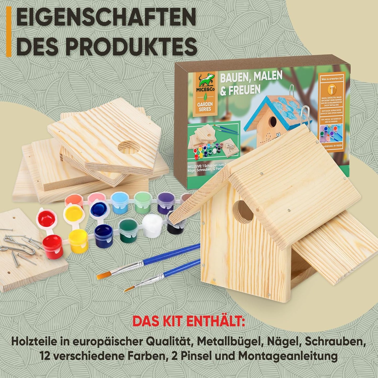 DIY Vogelhaus-Bausatz zum Bemalen