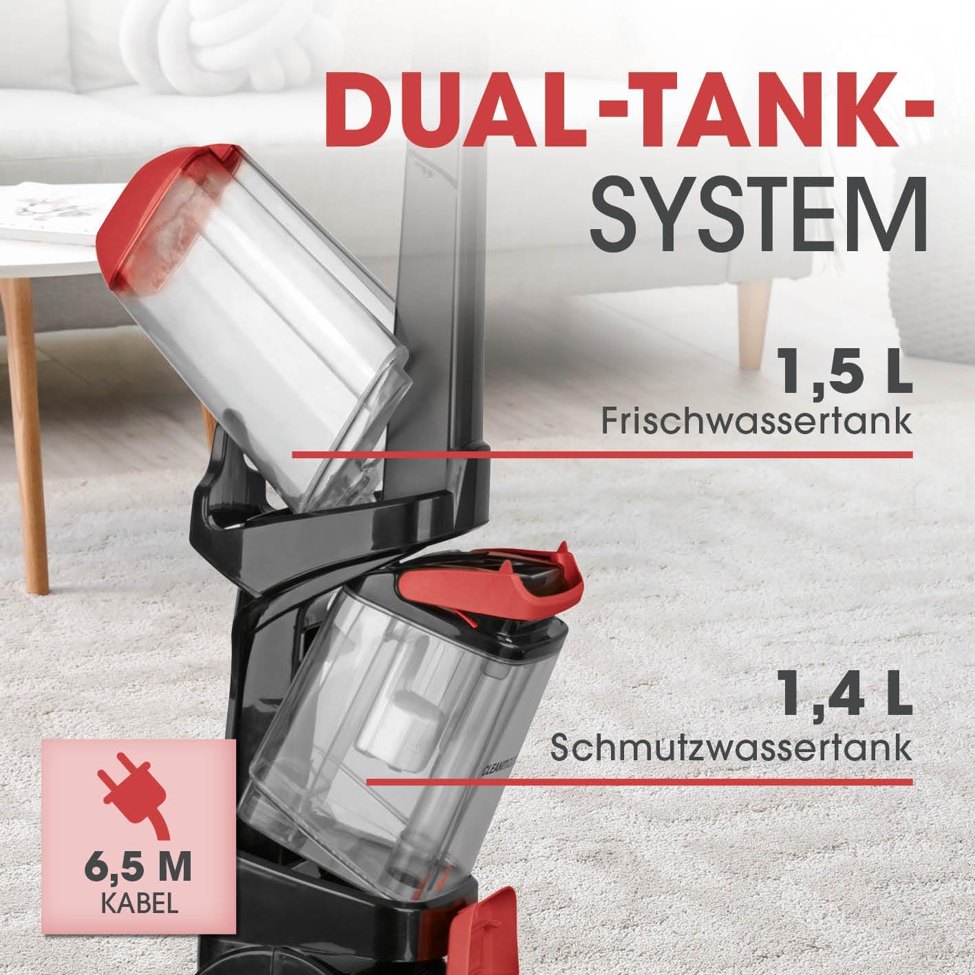 Teppichreiniger mit Vibrationsbürsten, FloorClean