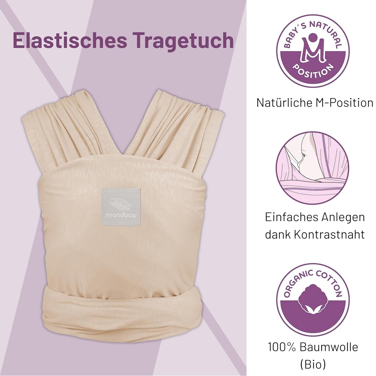 Elastisches Babytragetuch, Powder