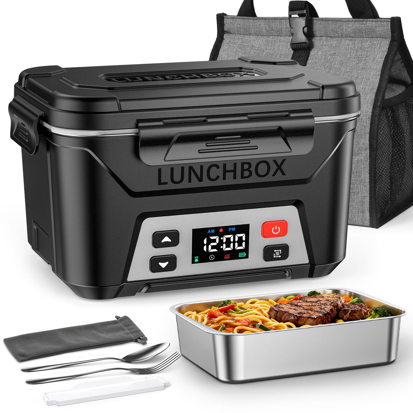 Elektrische Lunchbox mit Akku & Aufheizfunktion, Black