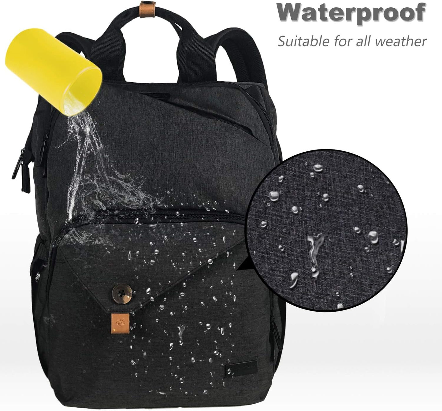 Baby Wickelrucksack mit grosser Kapazität, L Schwarz