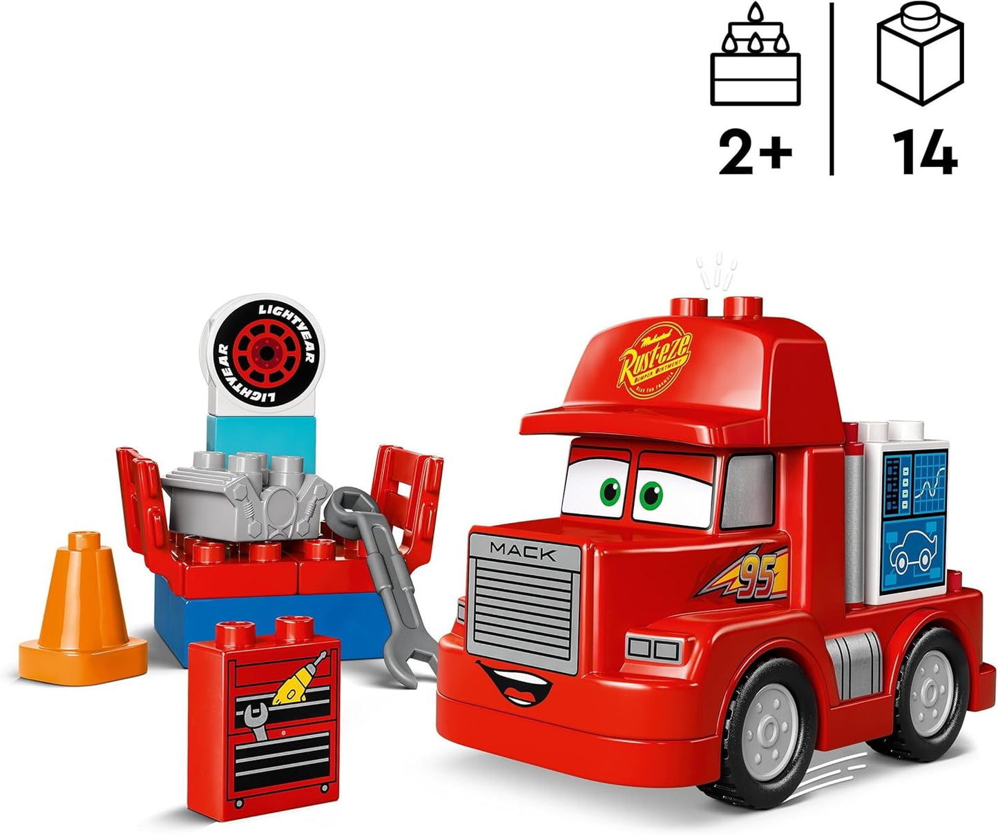 Duplo Cars Mack Truck beim Rennen