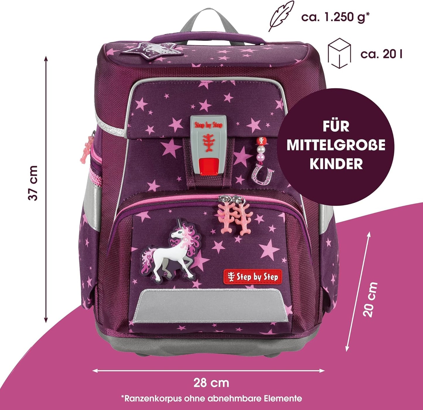 Schulranzen-Set Space Unicorn, Rosa
