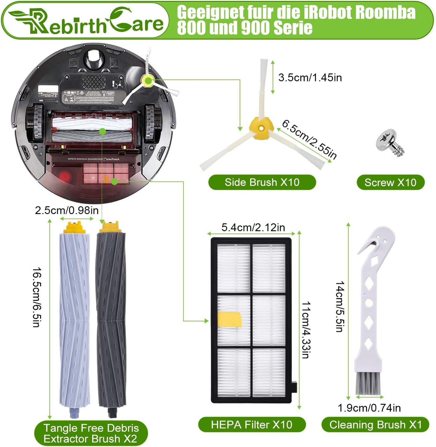 23-teiliges Ersatzteileset für iRobot Roomba