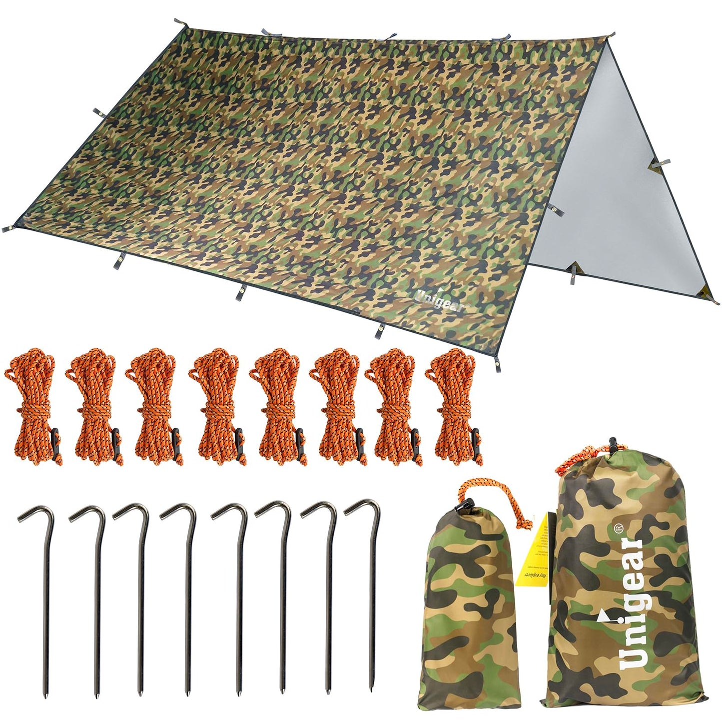 Wasserdichtes Tarp, Camouflage - Gelb/Grün 3x5 m