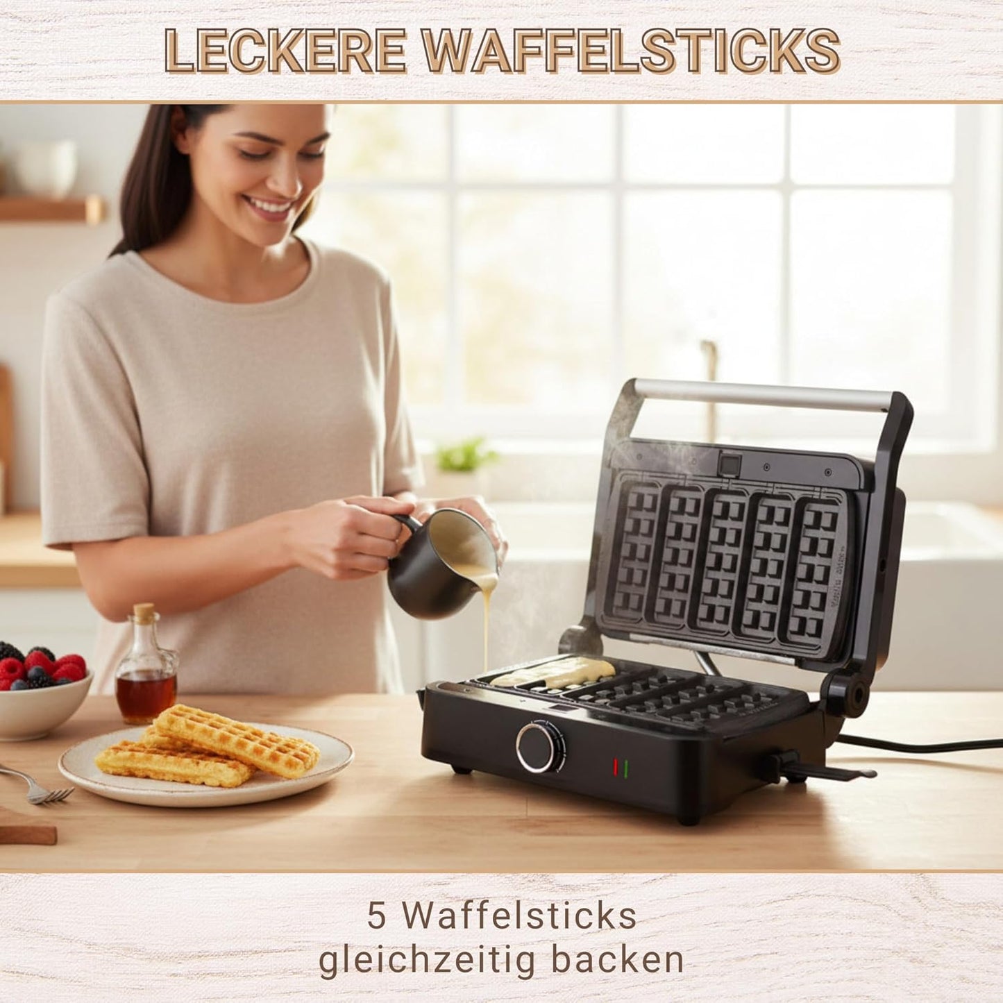 SM-1000W Toledo Waffelstick Maker mit Antihaftplatten