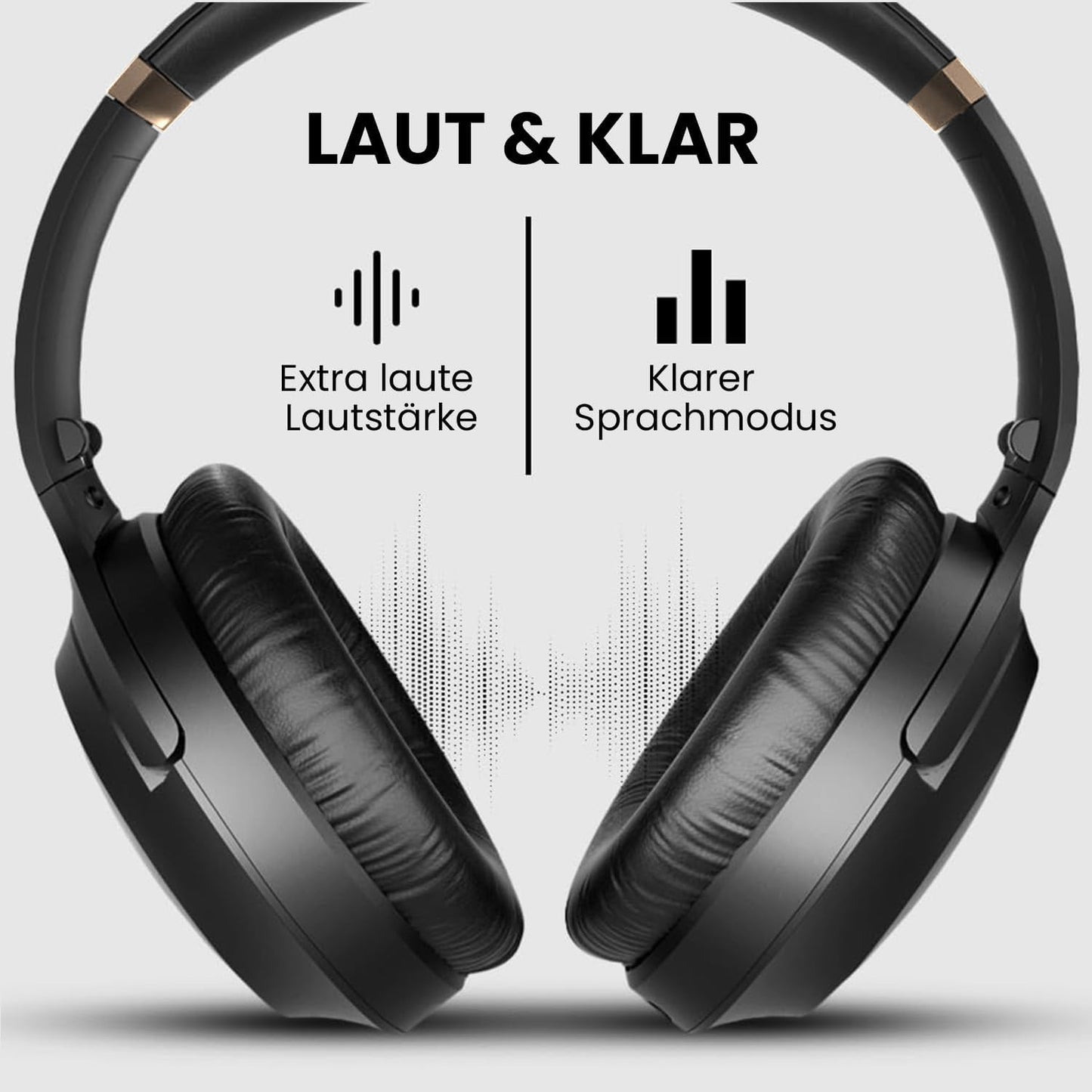 Kabellose TV-Kopfhörer WSHT-D6129-BLK Duet mit RF-Sender & Ladestation, Schwarz