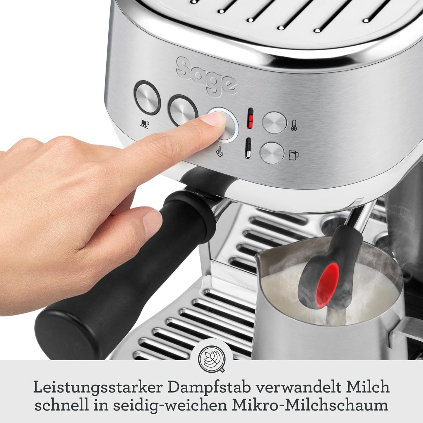 Bambino Plus Kaffeemaschine mit Milchaufschäumer, Schwarzer Edelstahl