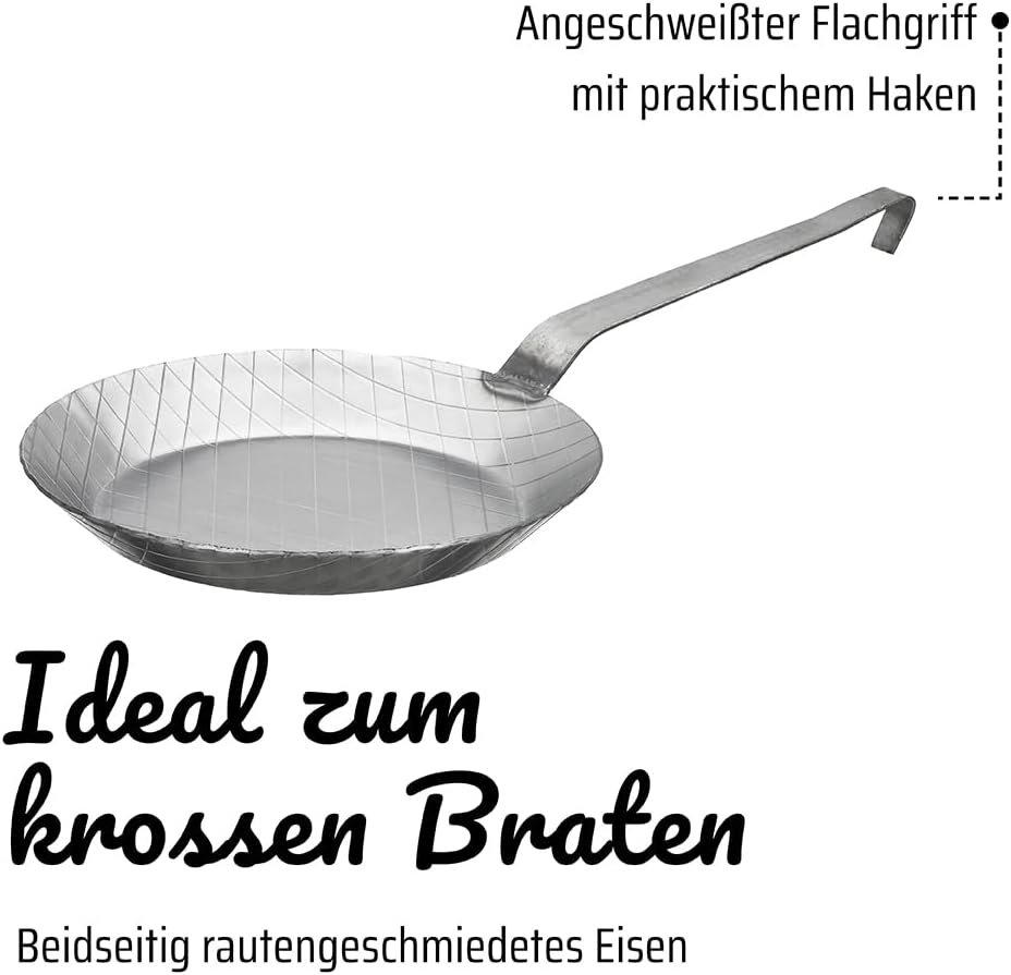 Bratpfannen-Set aus Eisen, 20cm & 28 cm