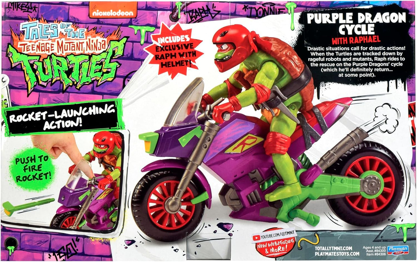 Fahrzeug mit Figur: Lila Drachen-Cycle mit Raph, Lila Drachen-Cycle mit Raph