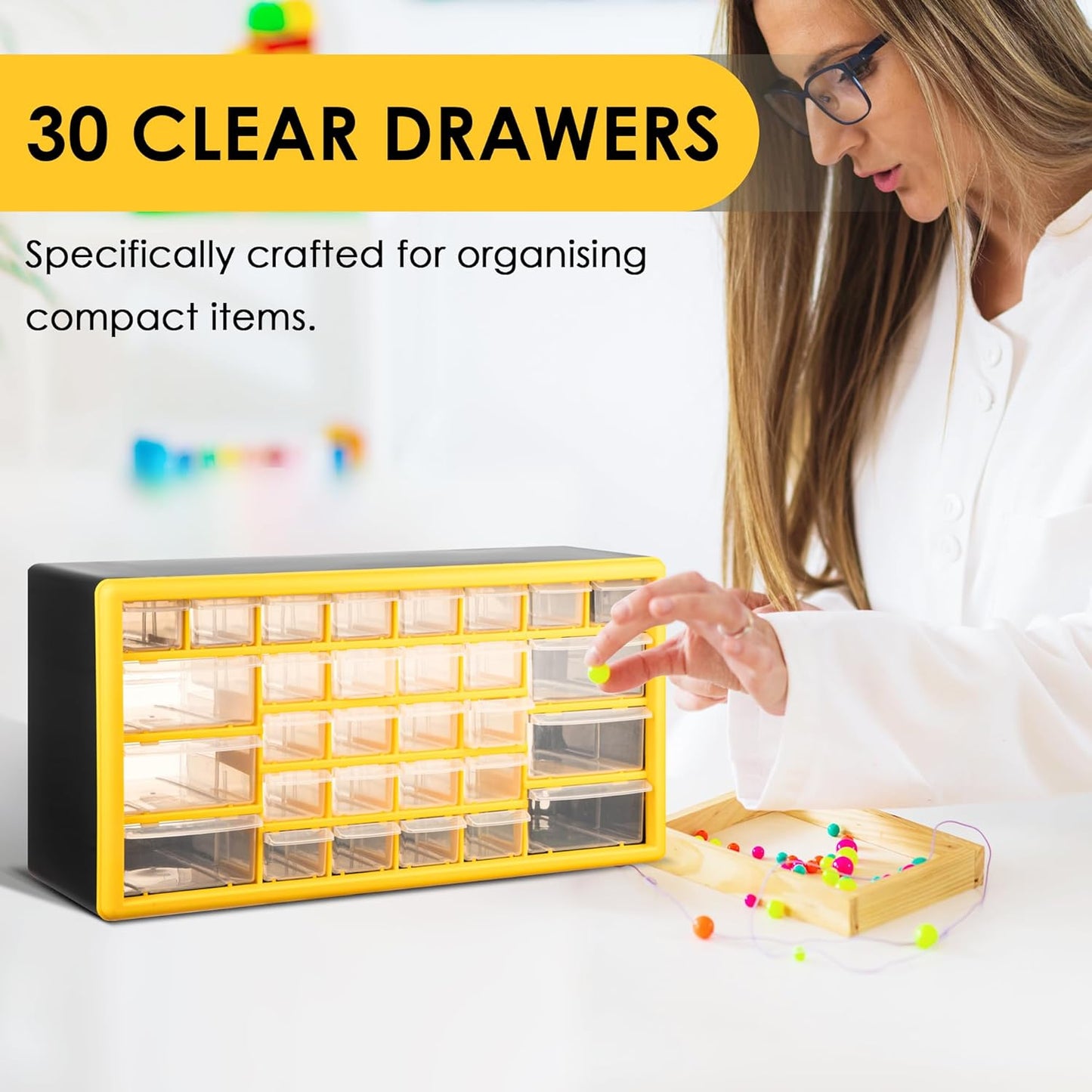 Werkzeugaufbewahrungsbox, 30 Drawers Gelb