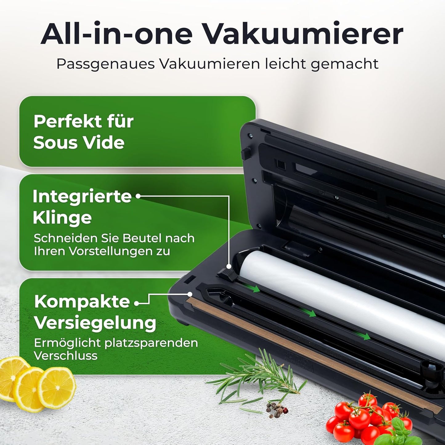 Vakuumierer Classic Pro 80, Vakuumierer Set 80 Schwarz