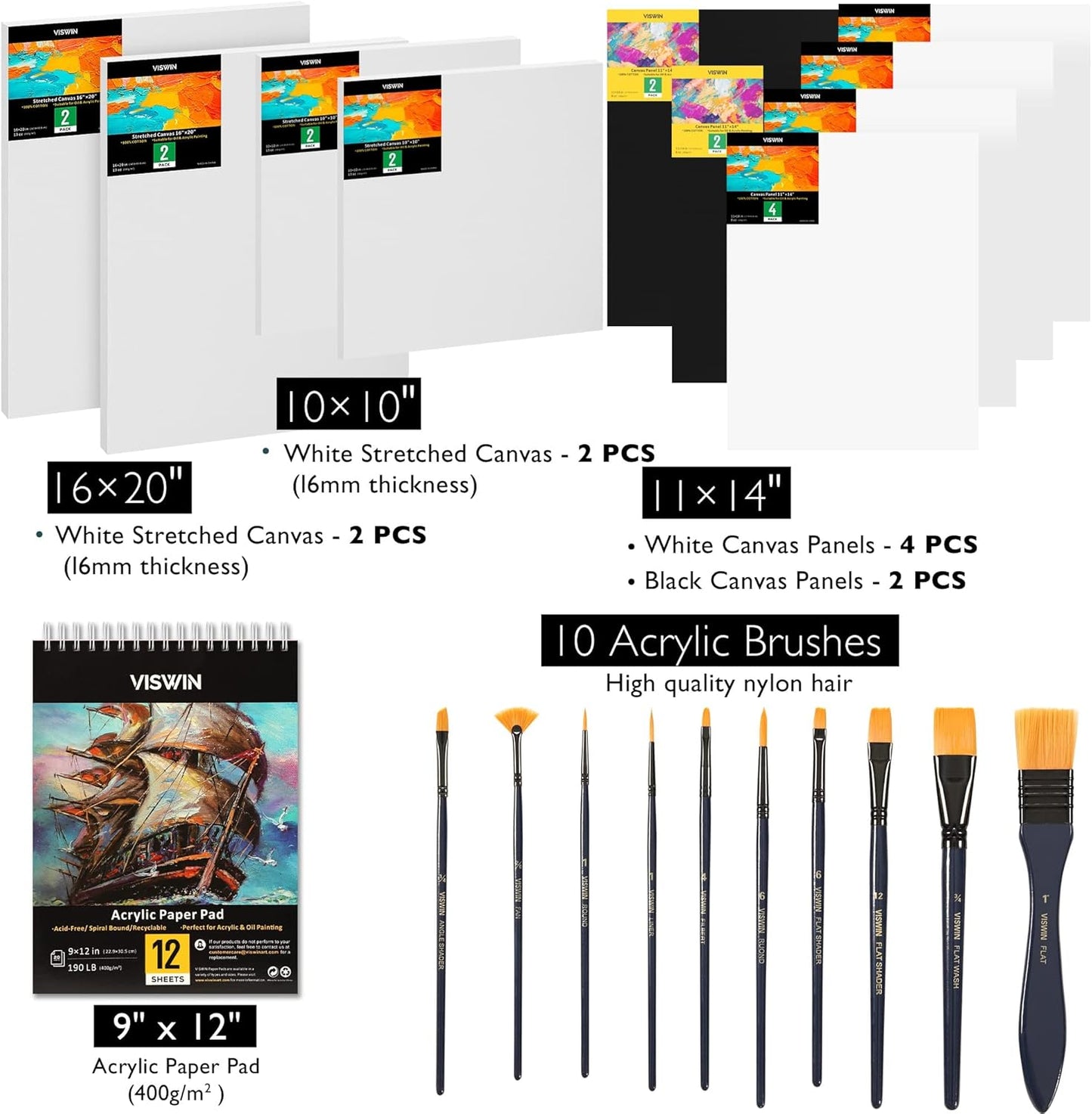 Acrylfarben-Set mit Kofferstaffelei, Deluxe kit with french easel