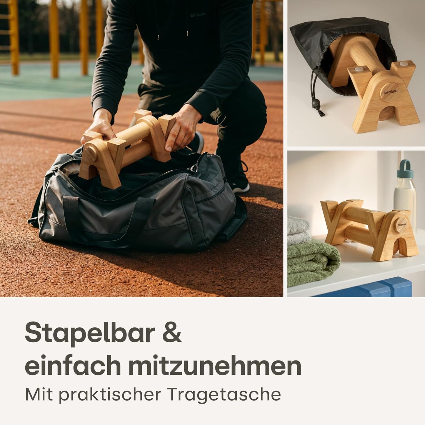 Liegestützgriffe aus Holz