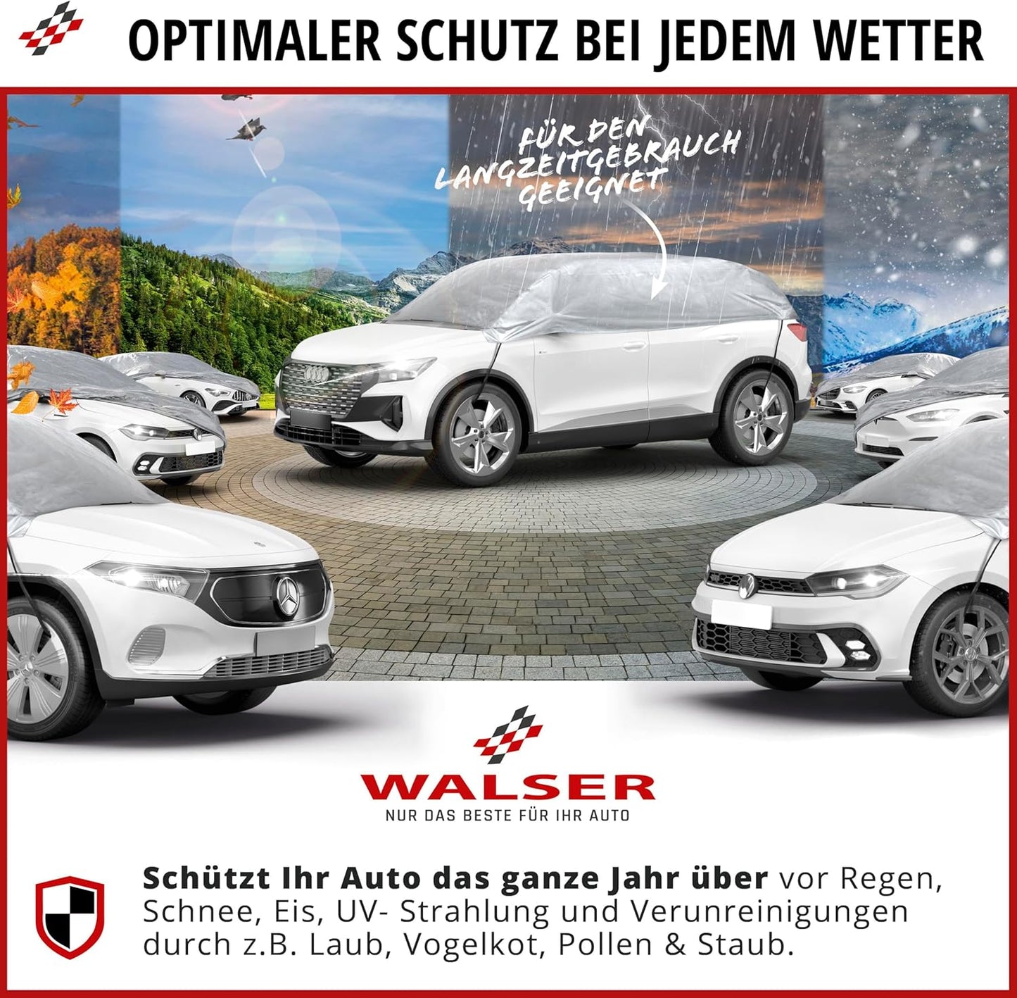 Autoabdeckplane All Weather Basic, M - silber Halbgarage