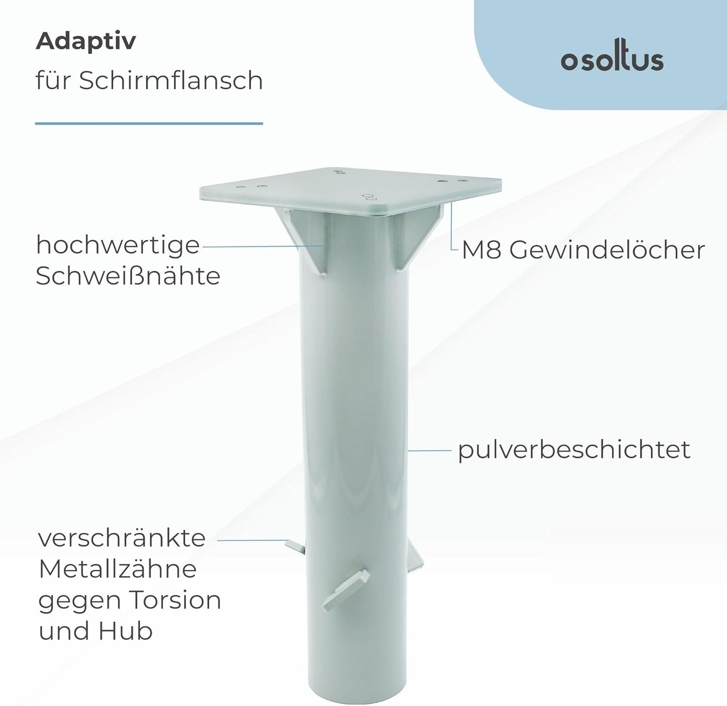 Bodenhülse zum Einbetonieren für Sonnenschirme