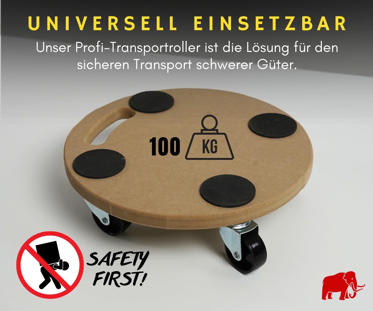 Profi Transportroller Hercules, 2er-Set, 2 Stück Mdf-platte