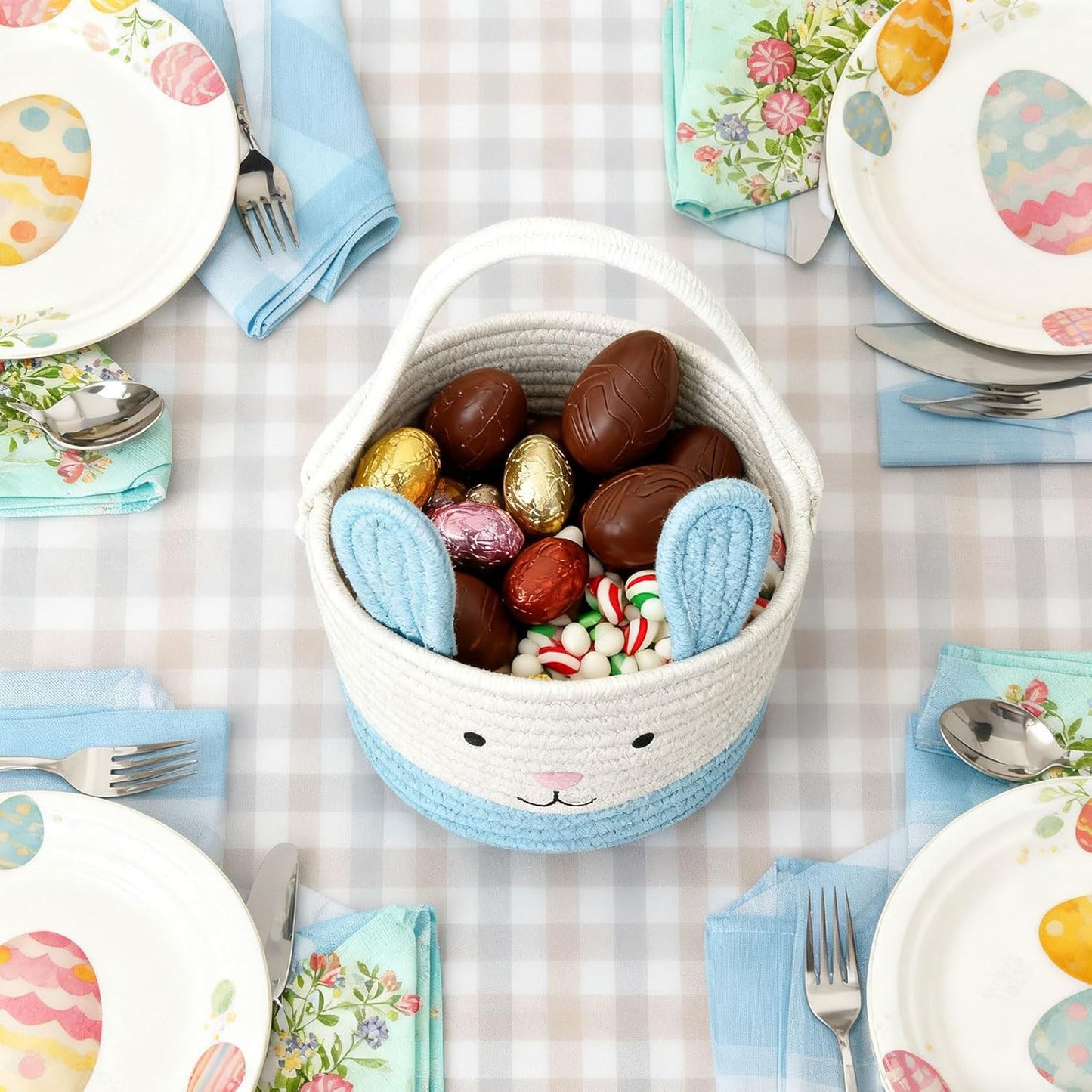 Osterkorb mit Griff für Kinder und Babys, Blau