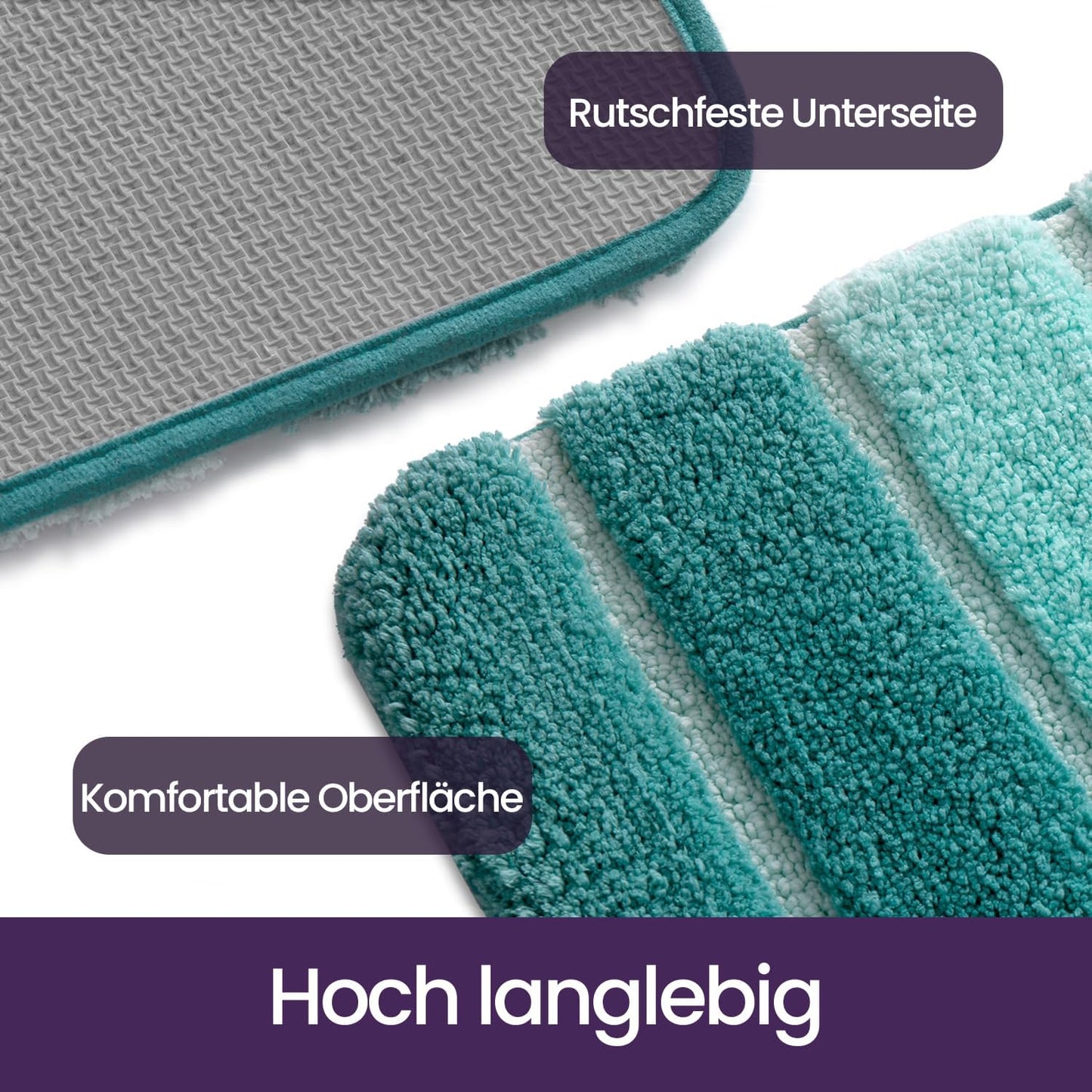 Rutschfeste Badematte, 50 x 80 cm, 50 x 80 cm (Rechteckig) Grün