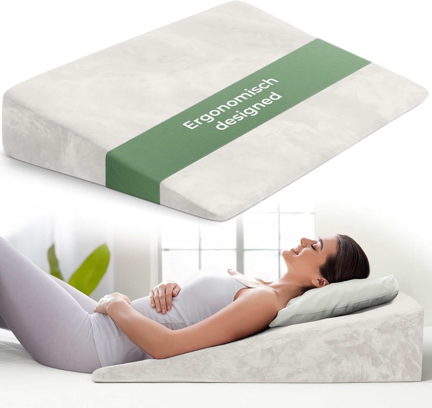 Keilkissen für Bett & Couch, Weiß 80 cm