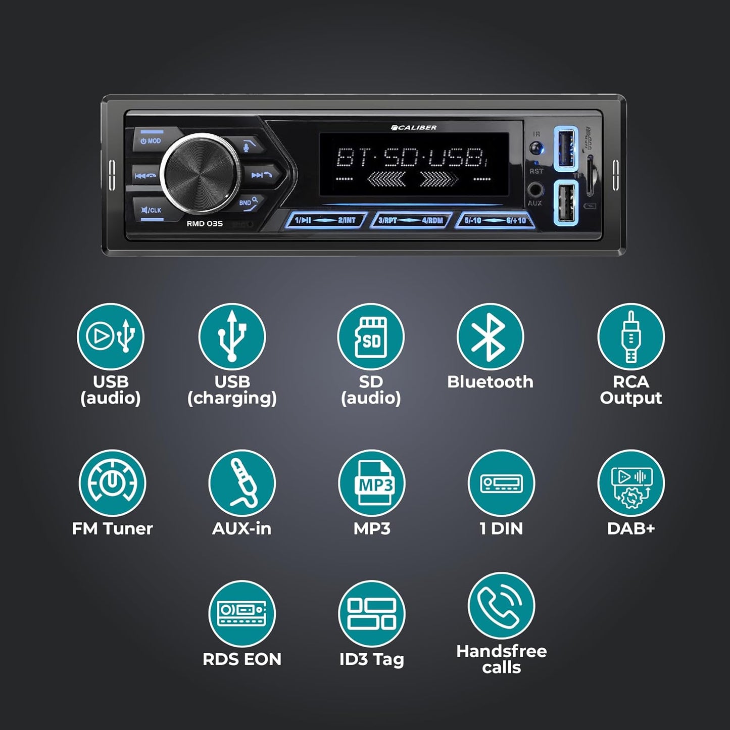 RMD035DAB Autoradio mit DAB+ und Bluetooth, Mit DAB+