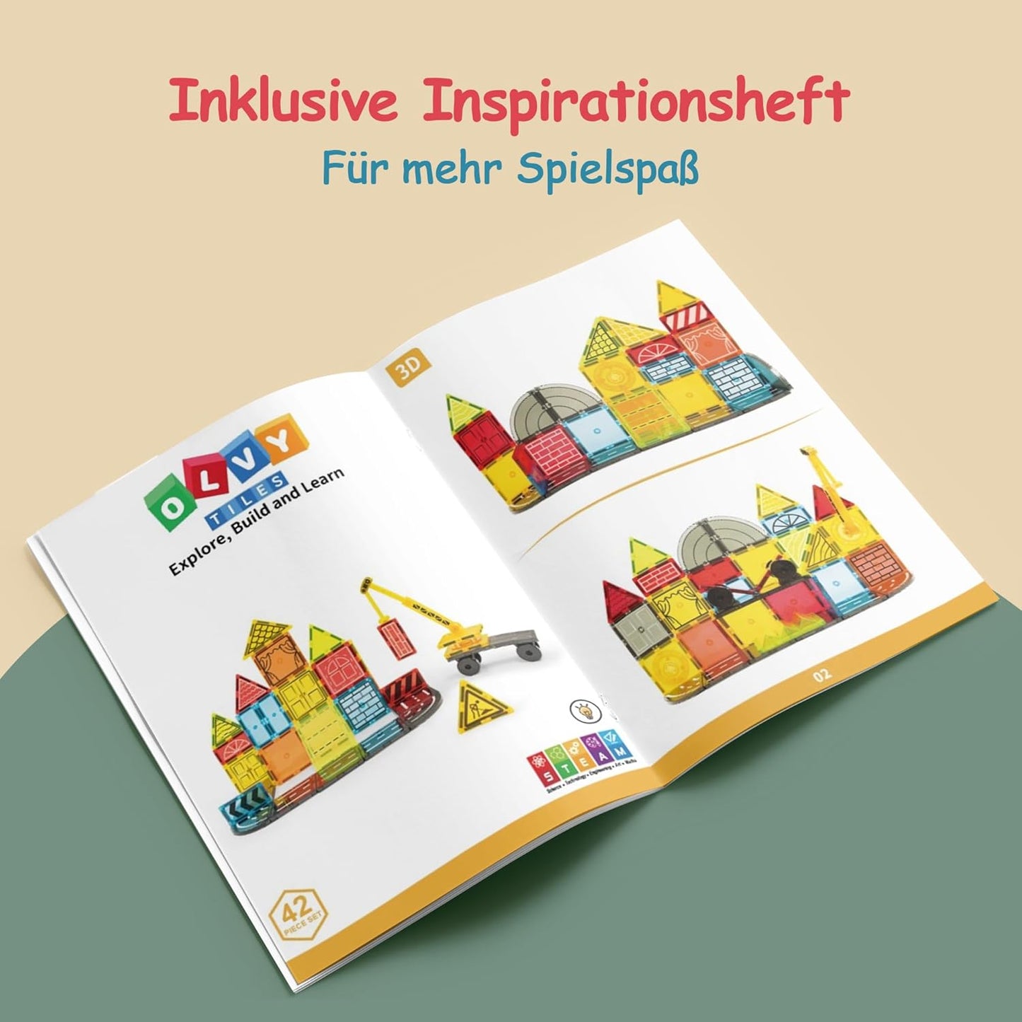 Magnetische Bausteine für Kinder (42 Teile), Baumeister