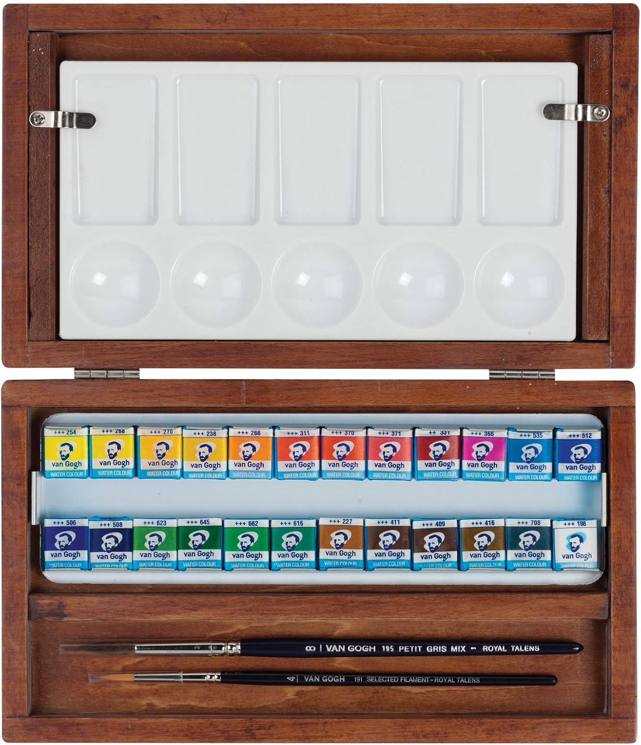 Aquarellfarben Geschenkset im Holz-Aquarellkasten (24 Näpfchen)