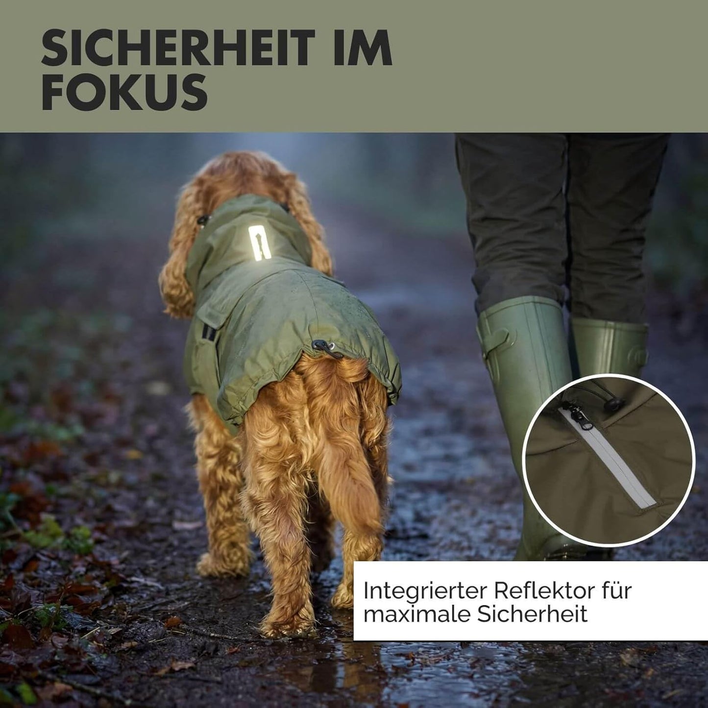 Hunderegenmantel mit Bauchschutz & Geschirröffnung, 2XL