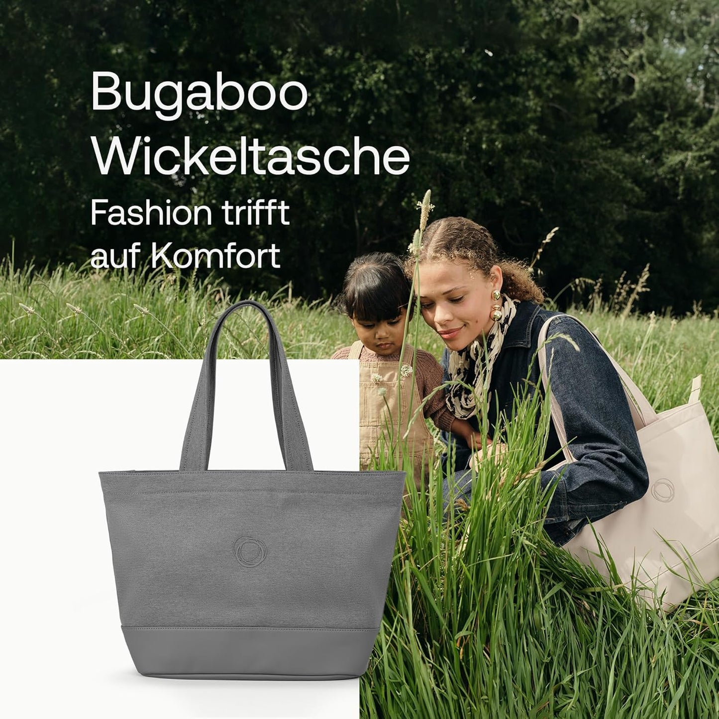 Wickeltasche, Moon Grey