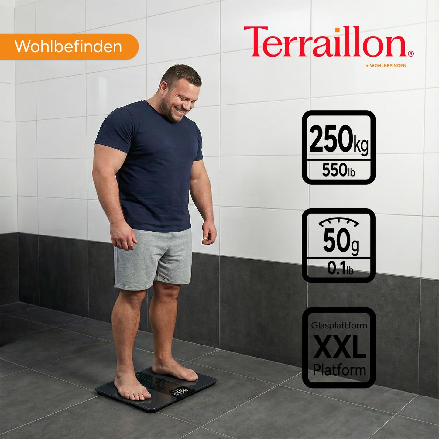XXL-Personenwaage mit grosser Kapazität 250 kg