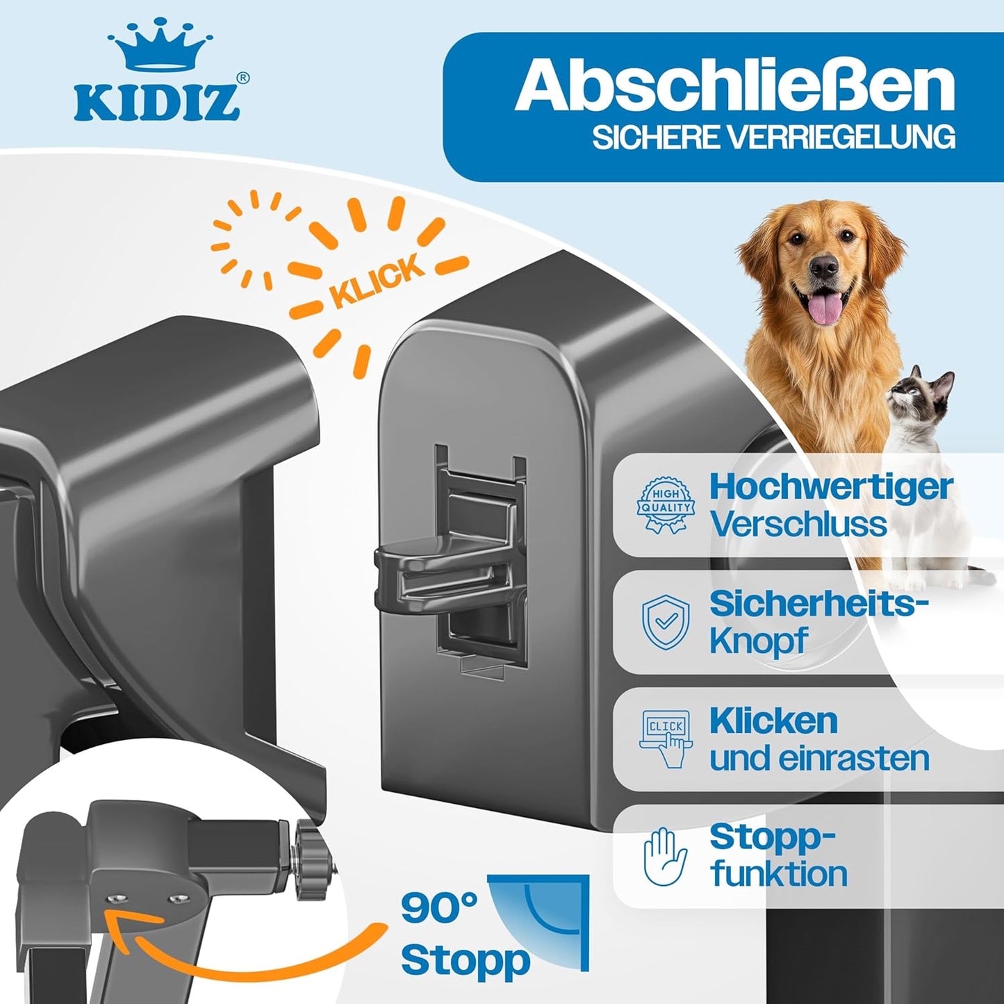 Treppenschutzgitter ohne Bohren, Anthrazit 74 - 80 cm