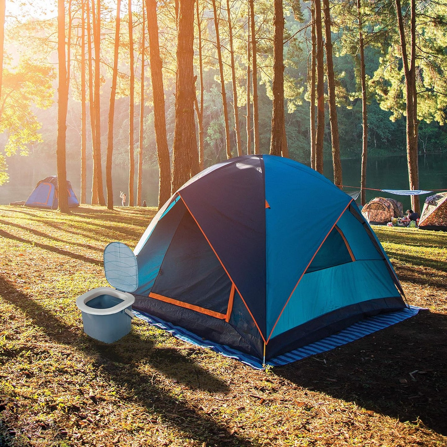 Mobile Campingtoilette, Hellblau