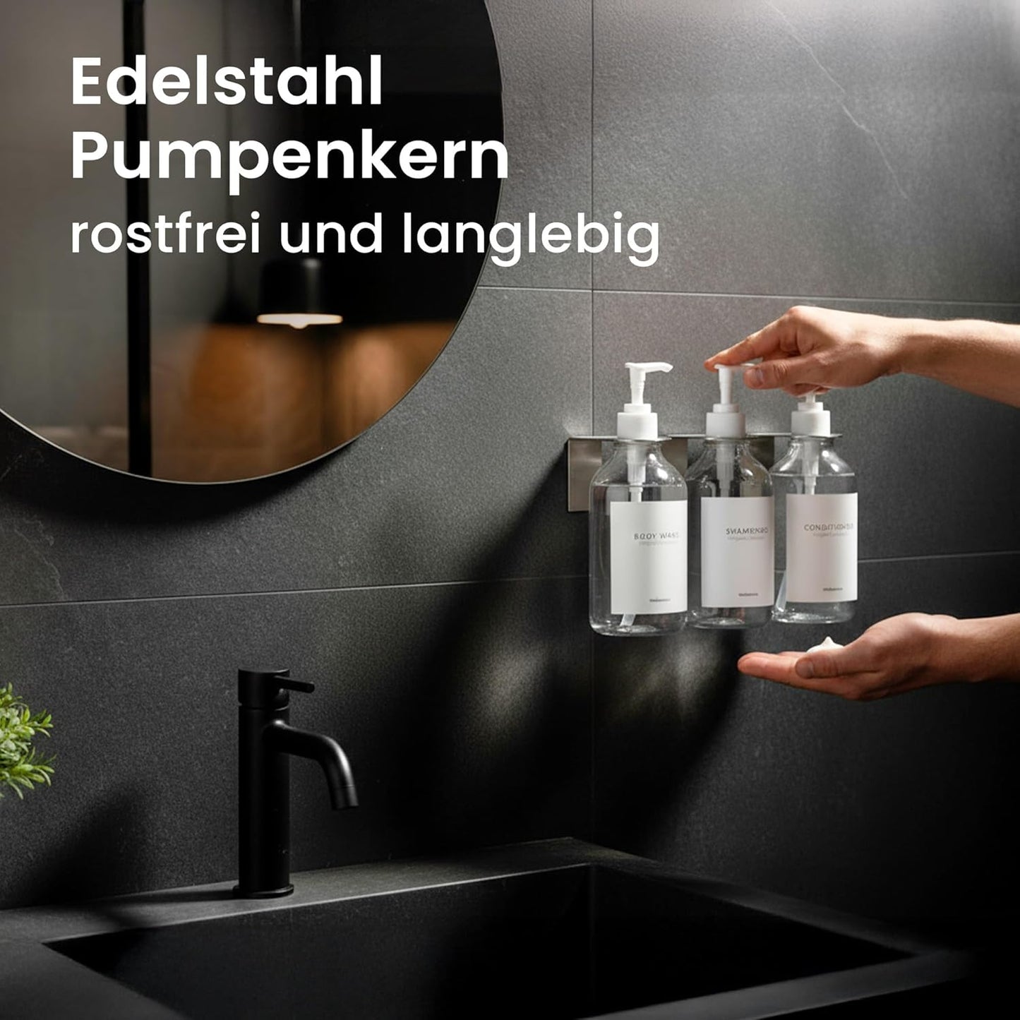 Seifenspender-Set zur Wandmontage, Klares 3er-set