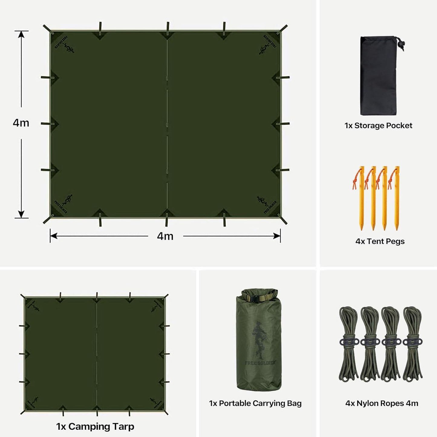 Wasserdichtes Tarp, Dunkelgrün