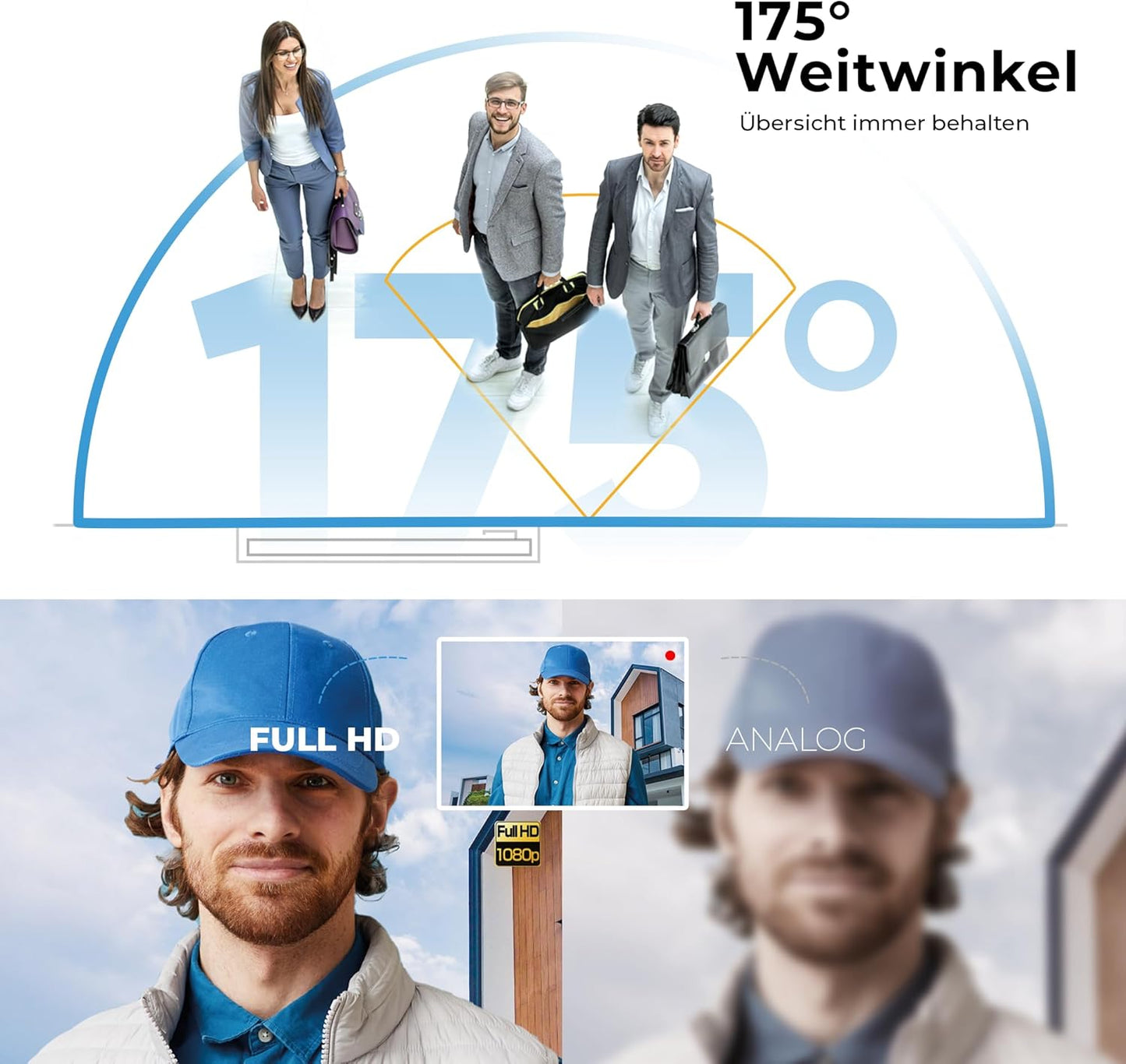 Video-Türsprechanlage mit Touchscreen & App, Silber/Weiss 1 Monitor, mit App