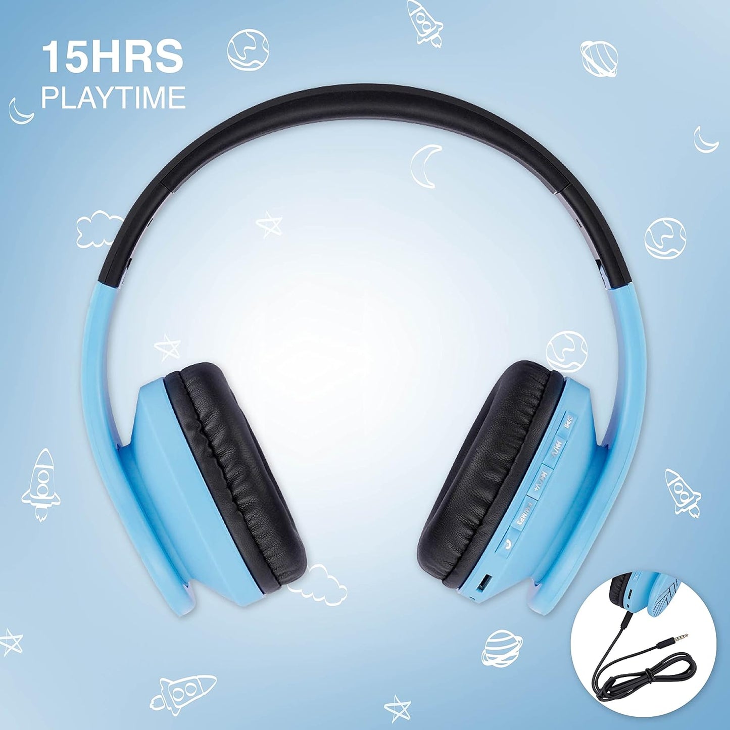 Bluetooth Kinderkopfhörer, Blau