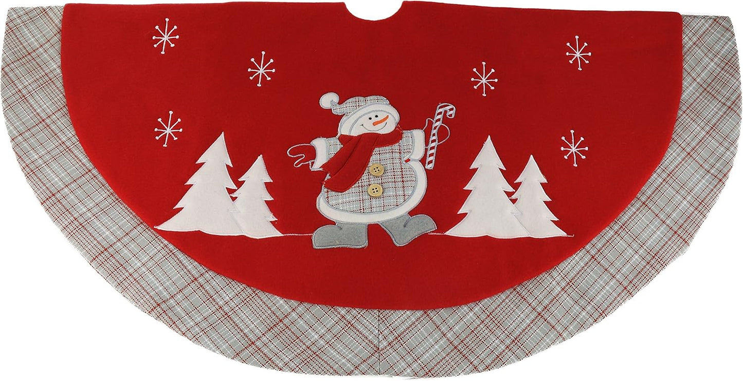 Weihnachtsbaumrock mit Schneemann Stickerei, Stil 5