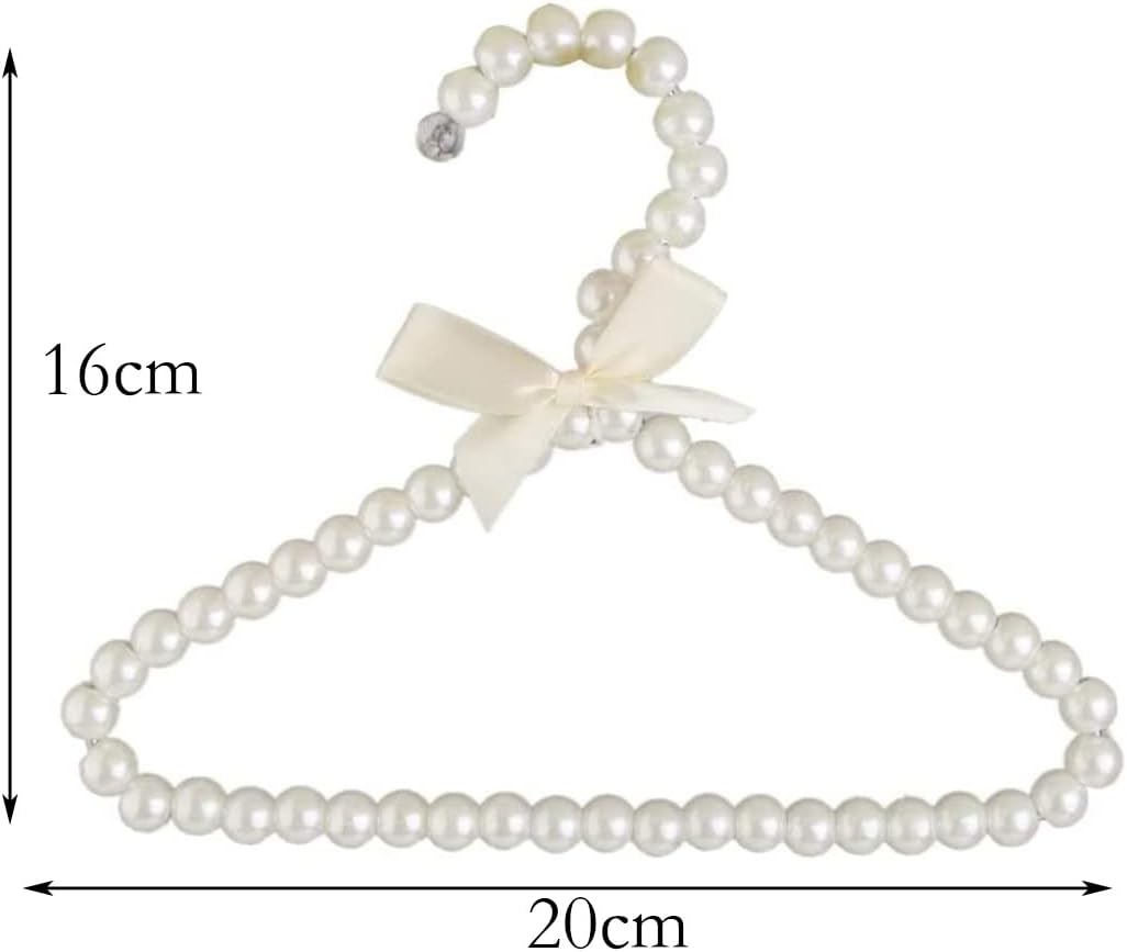 Faux-Perlen Kinderkleiderbügel (5 Stück), White