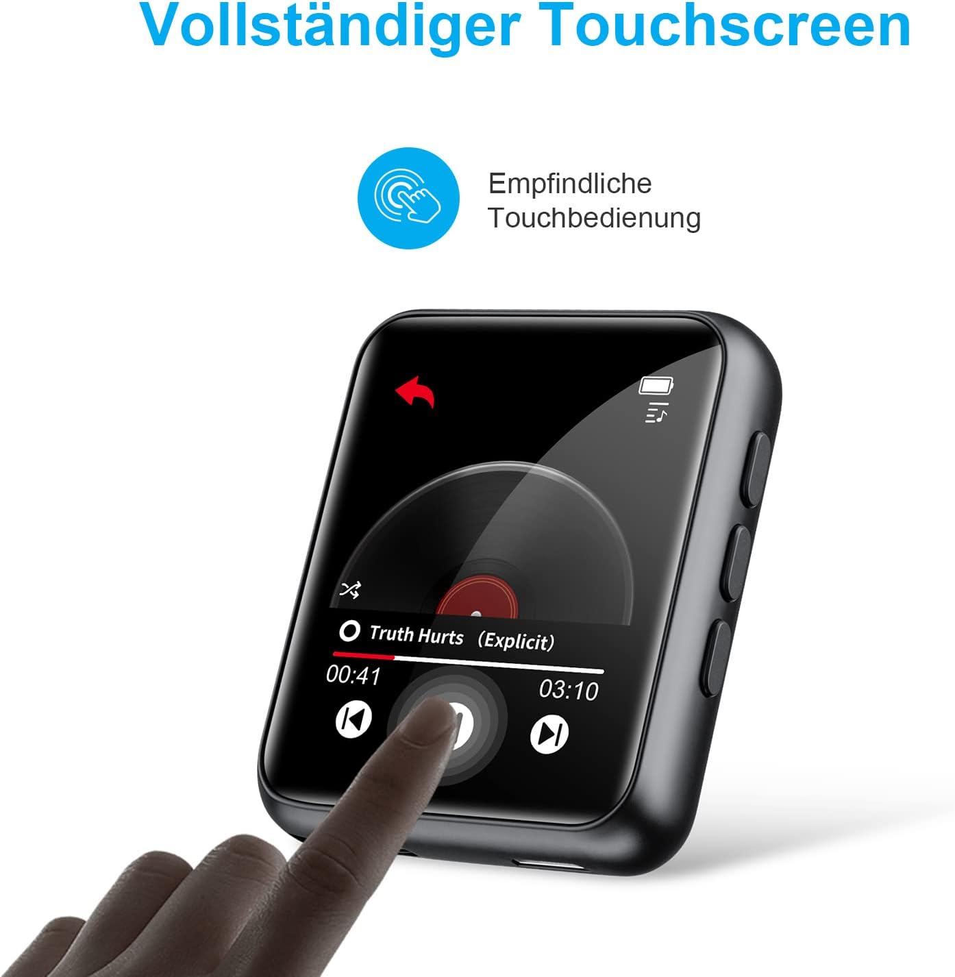 Voller Touchscreen Bluetooth 5.0 MP3, Black/64GB