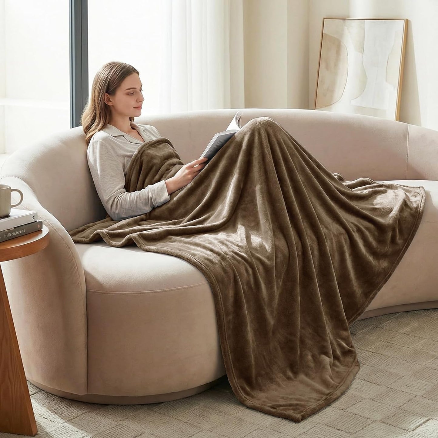 Flauschige Sofa-Decke, 130 x 150 cm Braun