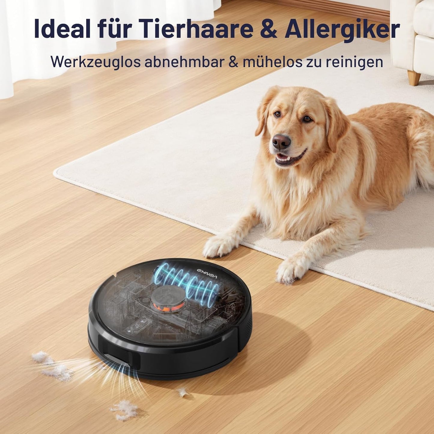 S6 Pro Saugroboter mit Wischfunktion und Absaugstation, Schwarz