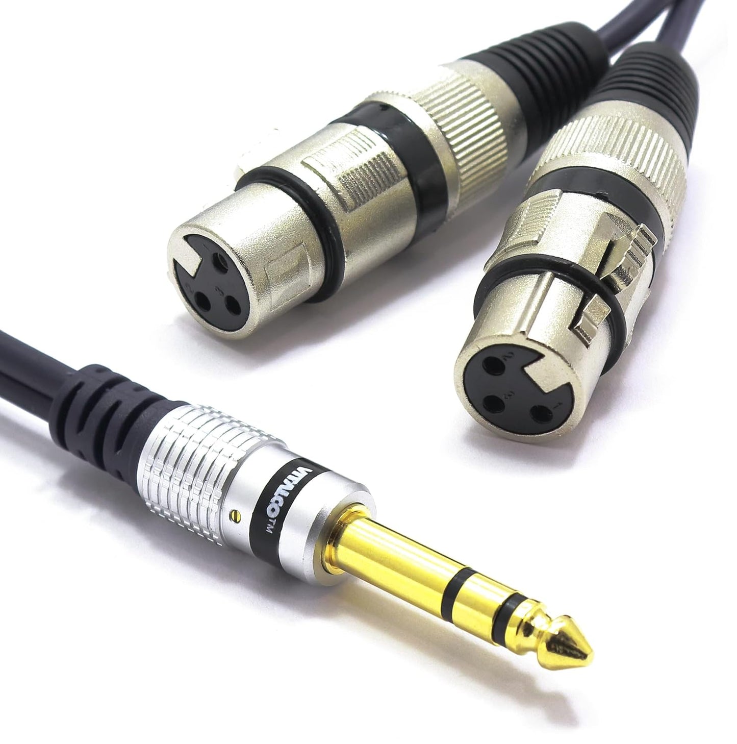 2x XLR auf Klinke Mikrofonkabel Adapter, 2-XLR-F/JACK-TRS / 3m