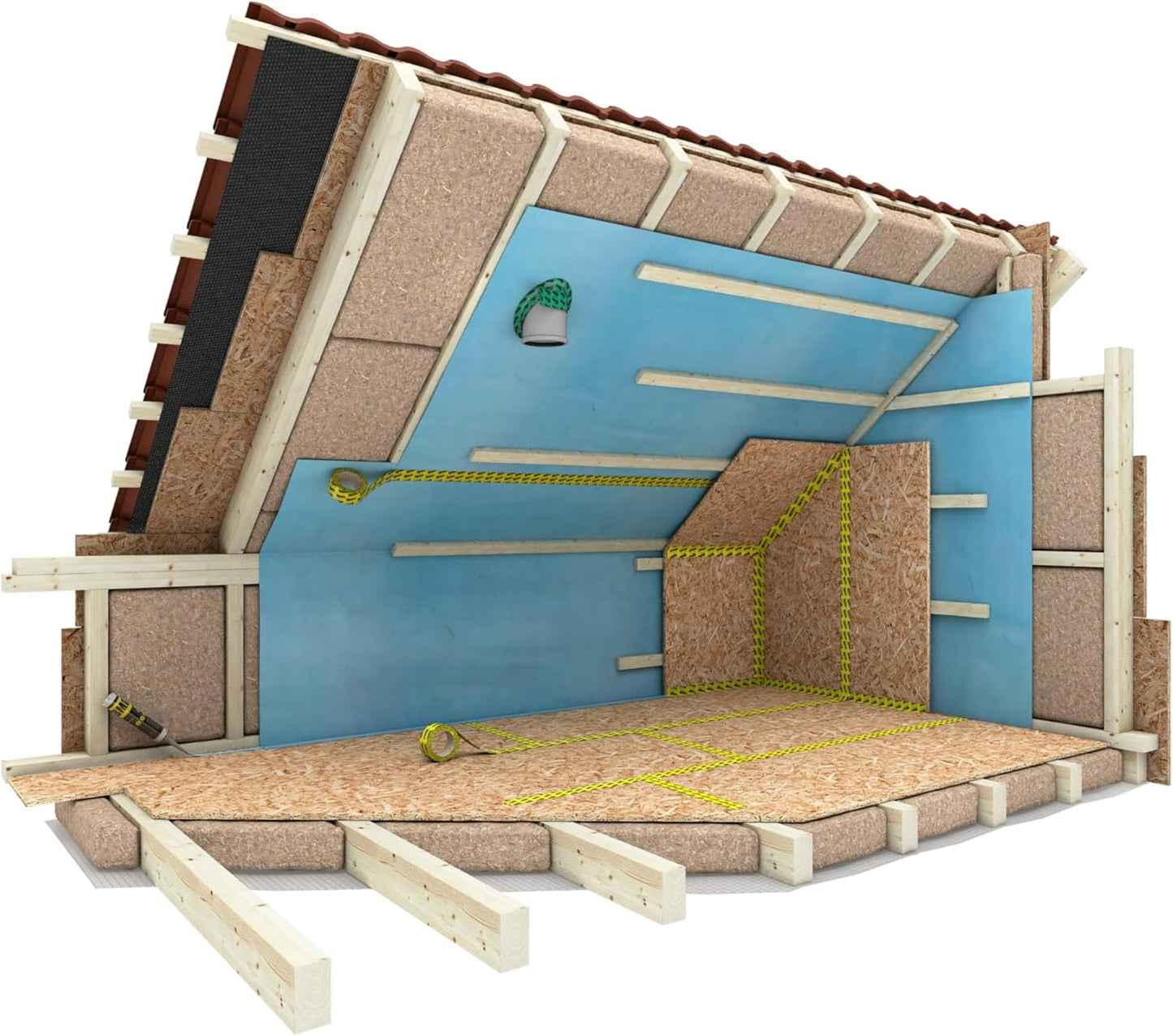 Dampfbremssystempaket 100m² mit Klebeband und Folienkleber