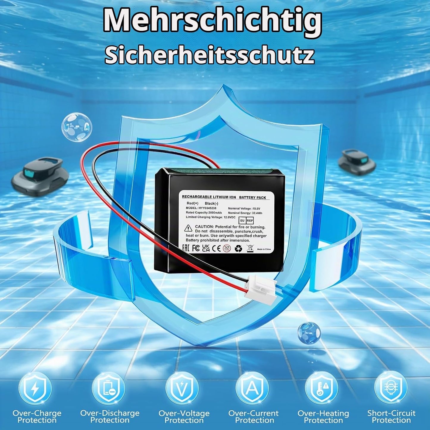 Ersatzakku für kabellosen Poolreiniger Scuba SE