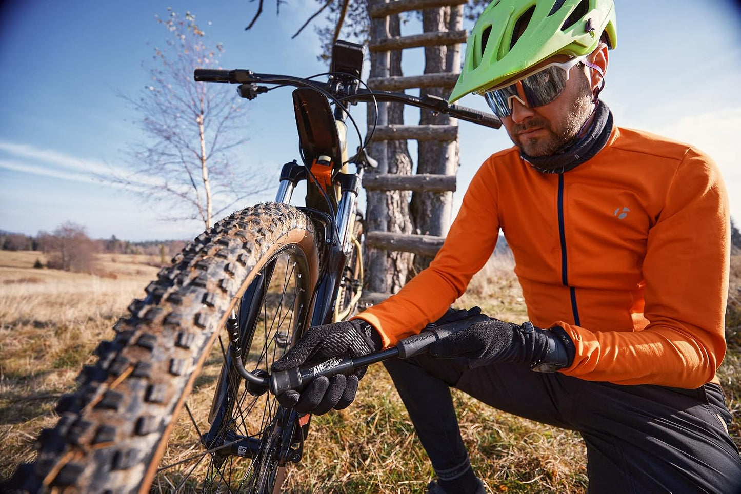 Minipumpe Airflex Racer, RACER Luftpumpe - Rennrad Schwarz