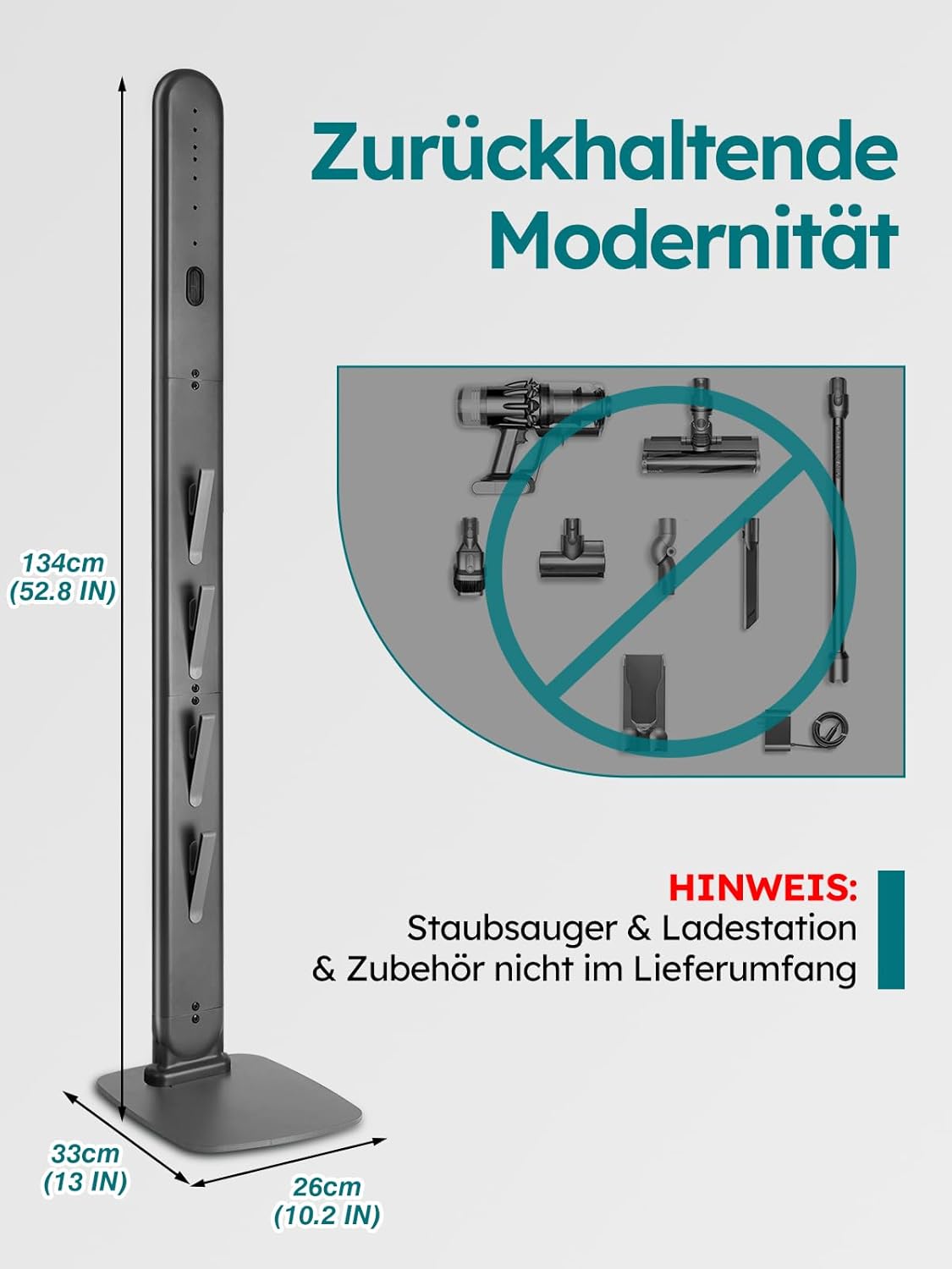 Ständer für Dyson Staubsauger V6-V15 Modelle, Dunkelgrau-2