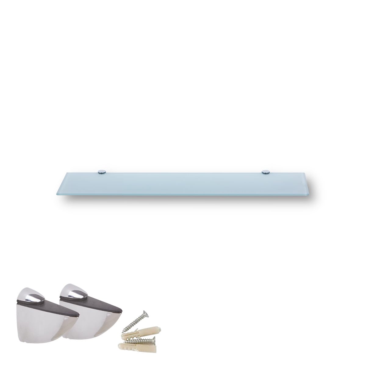 Glas-Wandregal mit ESG Sicherheitsglas 60x17.8 cm, 60 cm Weiss